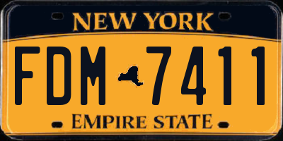 NY license plate FDM7411