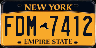 NY license plate FDM7412