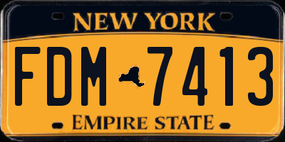 NY license plate FDM7413