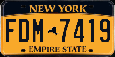 NY license plate FDM7419