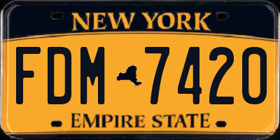 NY license plate FDM7420