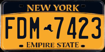 NY license plate FDM7423