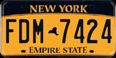 NY license plate FDM7424