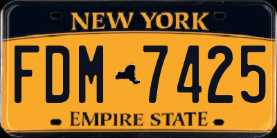 NY license plate FDM7425