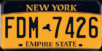 NY license plate FDM7426