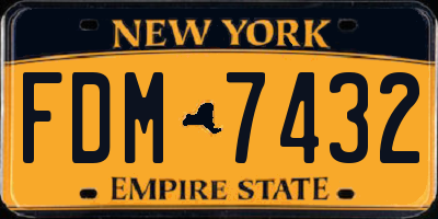 NY license plate FDM7432