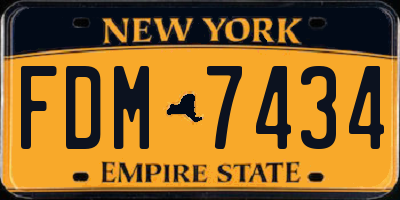 NY license plate FDM7434