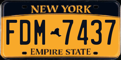 NY license plate FDM7437