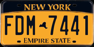 NY license plate FDM7441