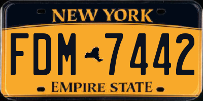 NY license plate FDM7442