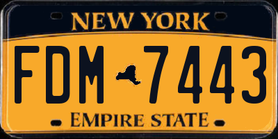 NY license plate FDM7443