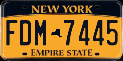 NY license plate FDM7445