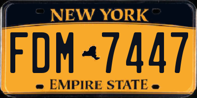 NY license plate FDM7447