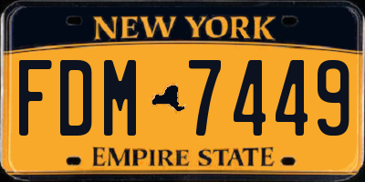 NY license plate FDM7449
