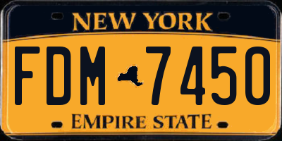 NY license plate FDM7450