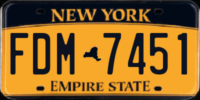 NY license plate FDM7451