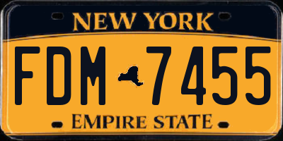 NY license plate FDM7455