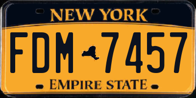 NY license plate FDM7457