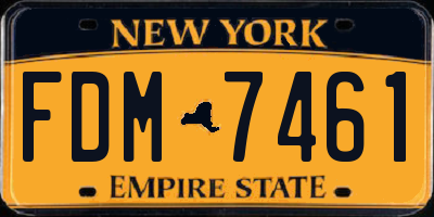 NY license plate FDM7461