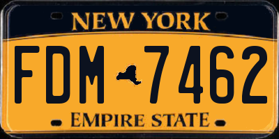 NY license plate FDM7462