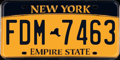 NY license plate FDM7463