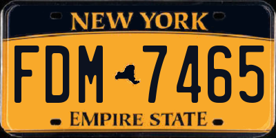 NY license plate FDM7465