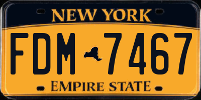 NY license plate FDM7467