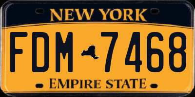 NY license plate FDM7468