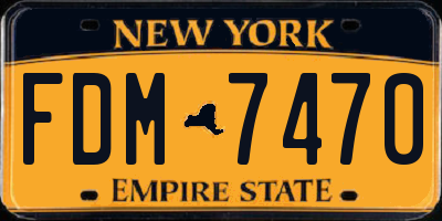 NY license plate FDM7470