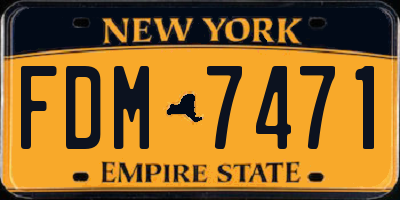 NY license plate FDM7471