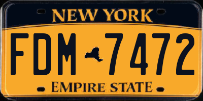 NY license plate FDM7472