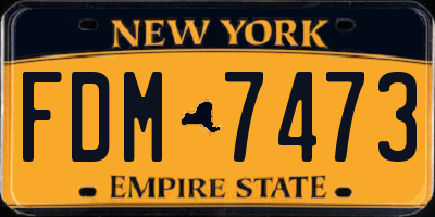 NY license plate FDM7473
