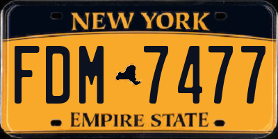 NY license plate FDM7477