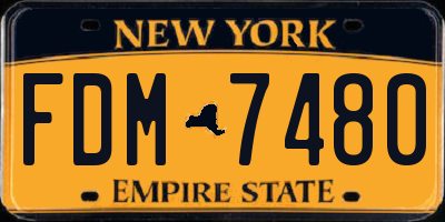 NY license plate FDM7480