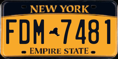 NY license plate FDM7481