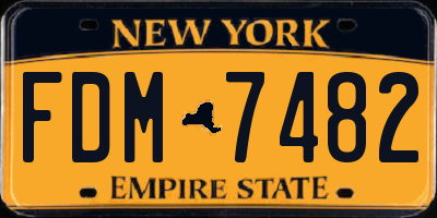 NY license plate FDM7482