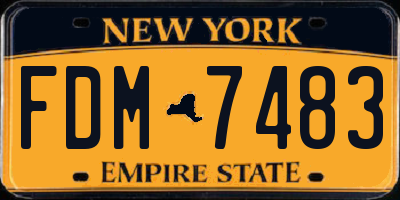 NY license plate FDM7483