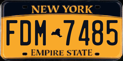 NY license plate FDM7485
