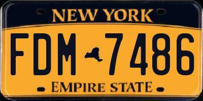 NY license plate FDM7486