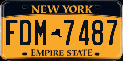 NY license plate FDM7487