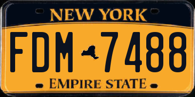 NY license plate FDM7488