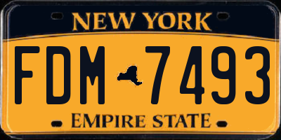 NY license plate FDM7493