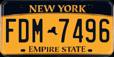 NY license plate FDM7496