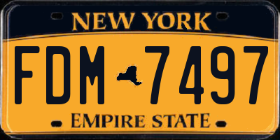 NY license plate FDM7497