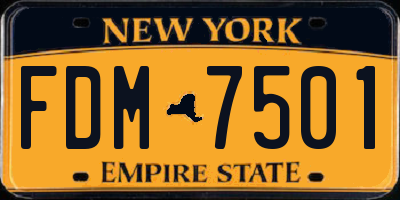 NY license plate FDM7501