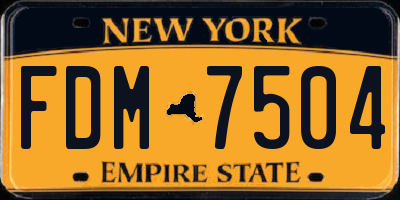 NY license plate FDM7504
