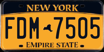 NY license plate FDM7505