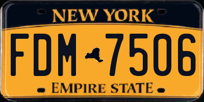 NY license plate FDM7506