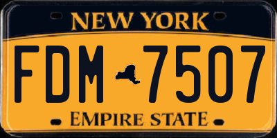 NY license plate FDM7507
