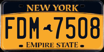 NY license plate FDM7508